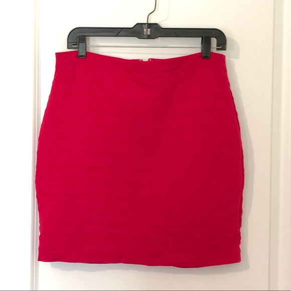 NWOT Hot Pink Express High Waisted Bandage skirt - Picture 1 of 5